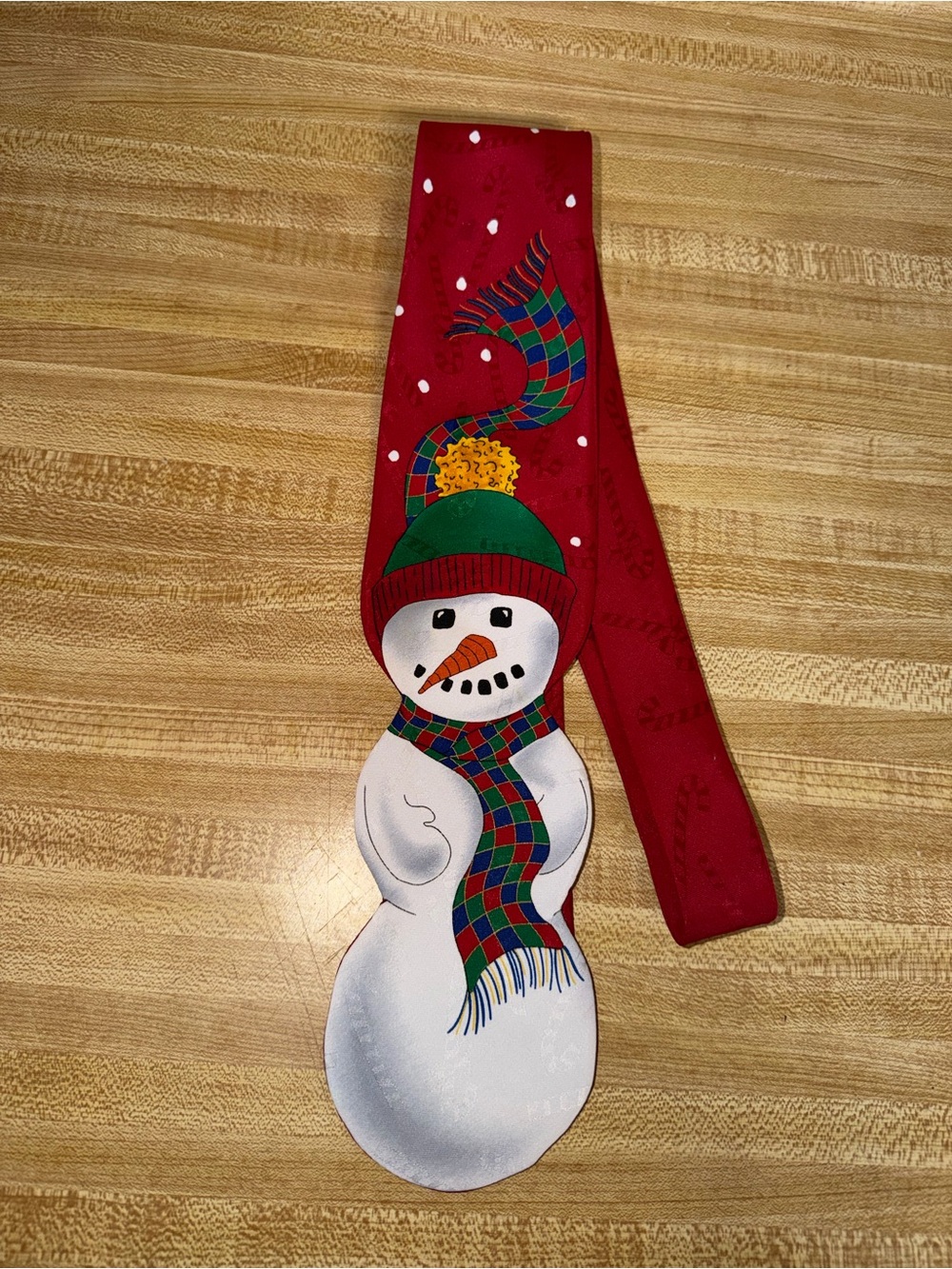 Men's Christmas festive neck tie snowman winter casual fun party gathering